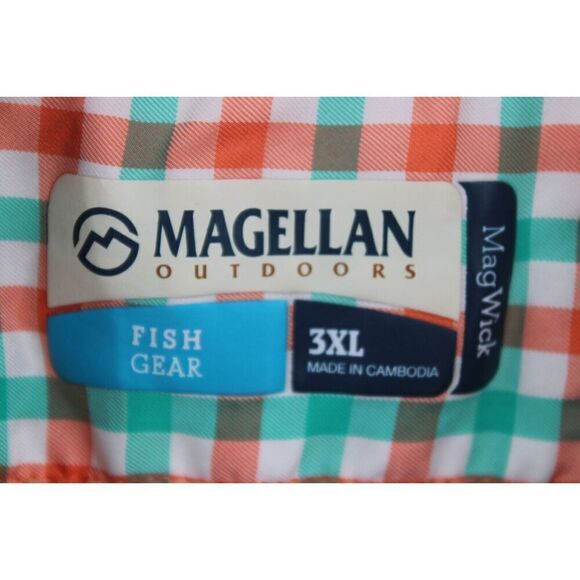 Magellan Fishing Shirt Mens 3XL / XXXL Relaxed Vented Button-Up Short Sleeve - Picture 8 of 9